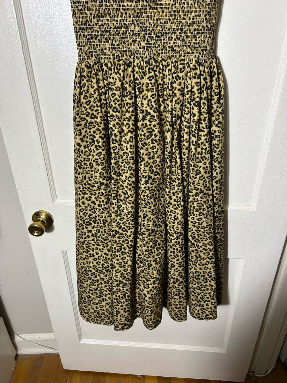 Anthropologie the tommie cap sleeve smocked leopard print zip midi dress S - Picture 7 of 9